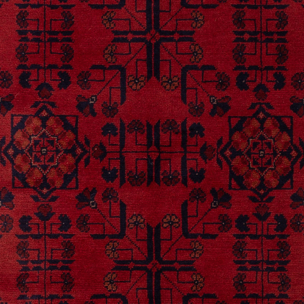 Alfombra afgana - Kunduz - 194 x 133 cm - rojo oscuro