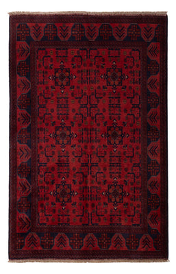 Alfombra afgana - Kunduz - 193 x 127 cm - rojo oscuro