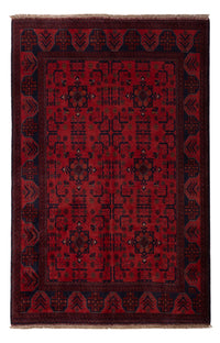Alfombra afgana - Kunduz - 193 x 127 cm - rojo oscuro
