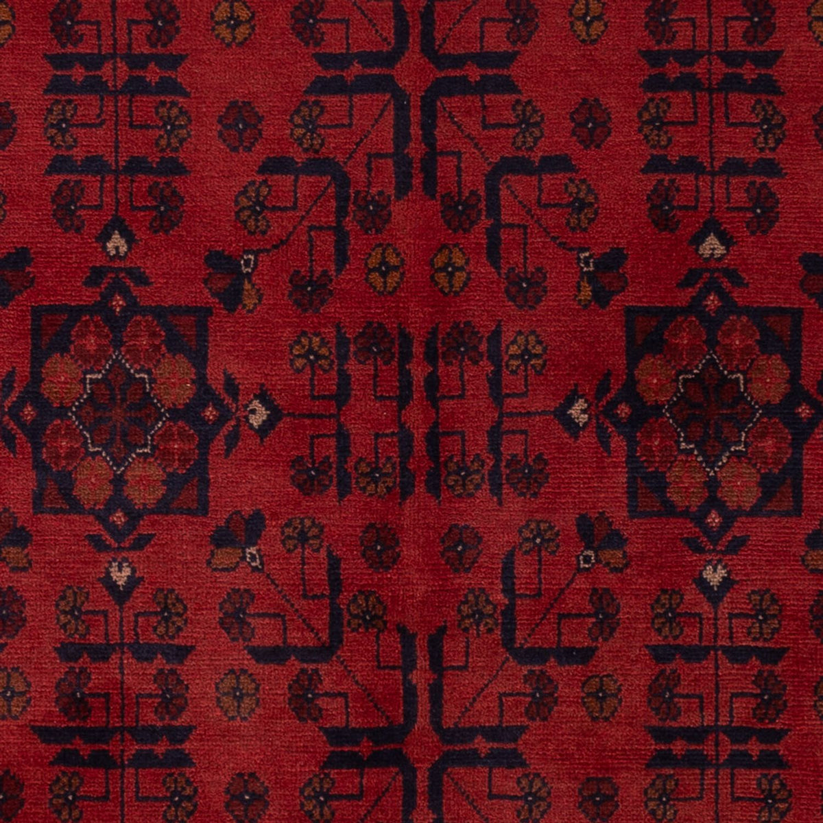 Alfombra afgana - Kunduz - 193 x 127 cm - rojo oscuro