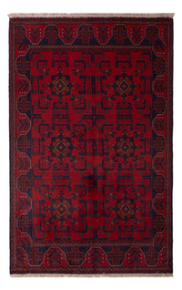 Alfombra afgana - Kunduz - 196 x 121 cm - rojo oscuro