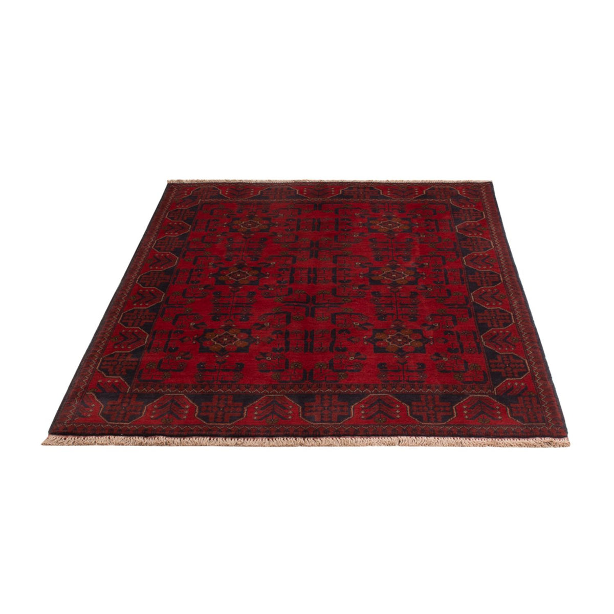 Alfombra afgana - Kunduz - 196 x 121 cm - rojo oscuro