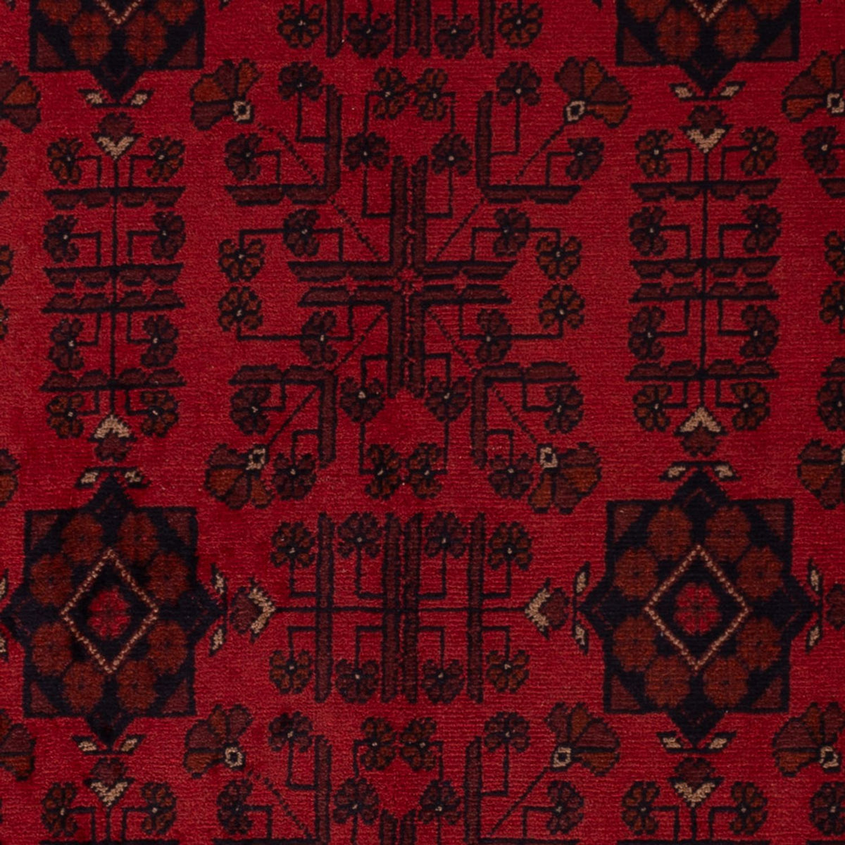 Alfombra afgana - Kunduz - 195 x 125 cm - rojo oscuro