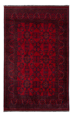 Alfombra afgana - Kunduz - 195 x 121 cm - rojo oscuro