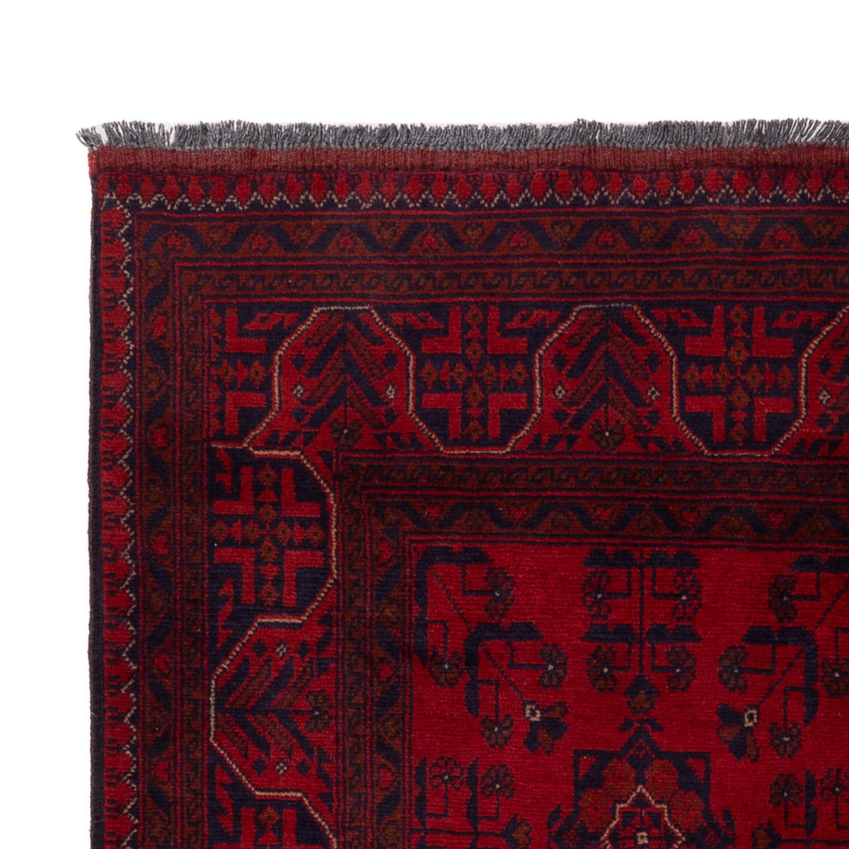 Alfombra afgana - Kunduz - 195 x 121 cm - rojo oscuro