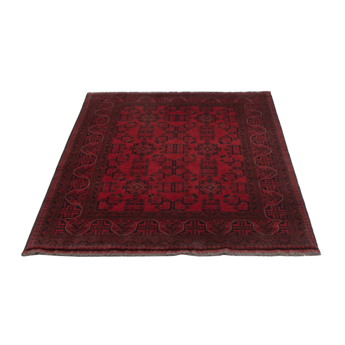 Alfombra afgana - Kunduz - 195 x 121 cm - rojo oscuro