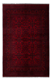 Alfombra afgana - Kunduz - 198 x 129 cm - rojo oscuro