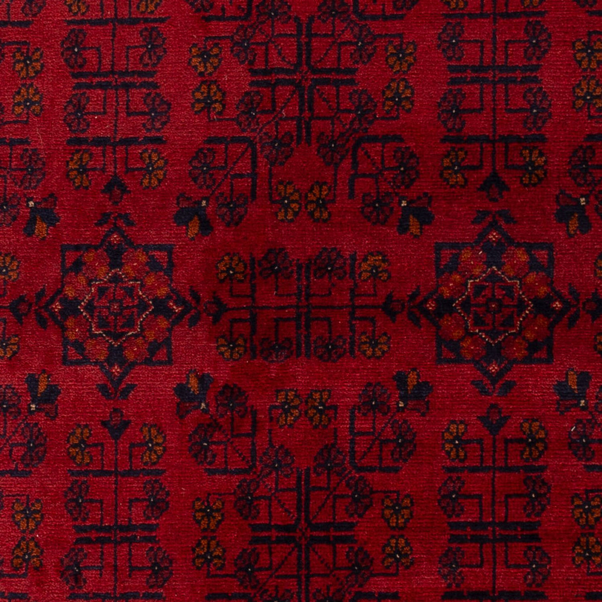 Alfombra afgana - Kunduz - 198 x 129 cm - rojo oscuro