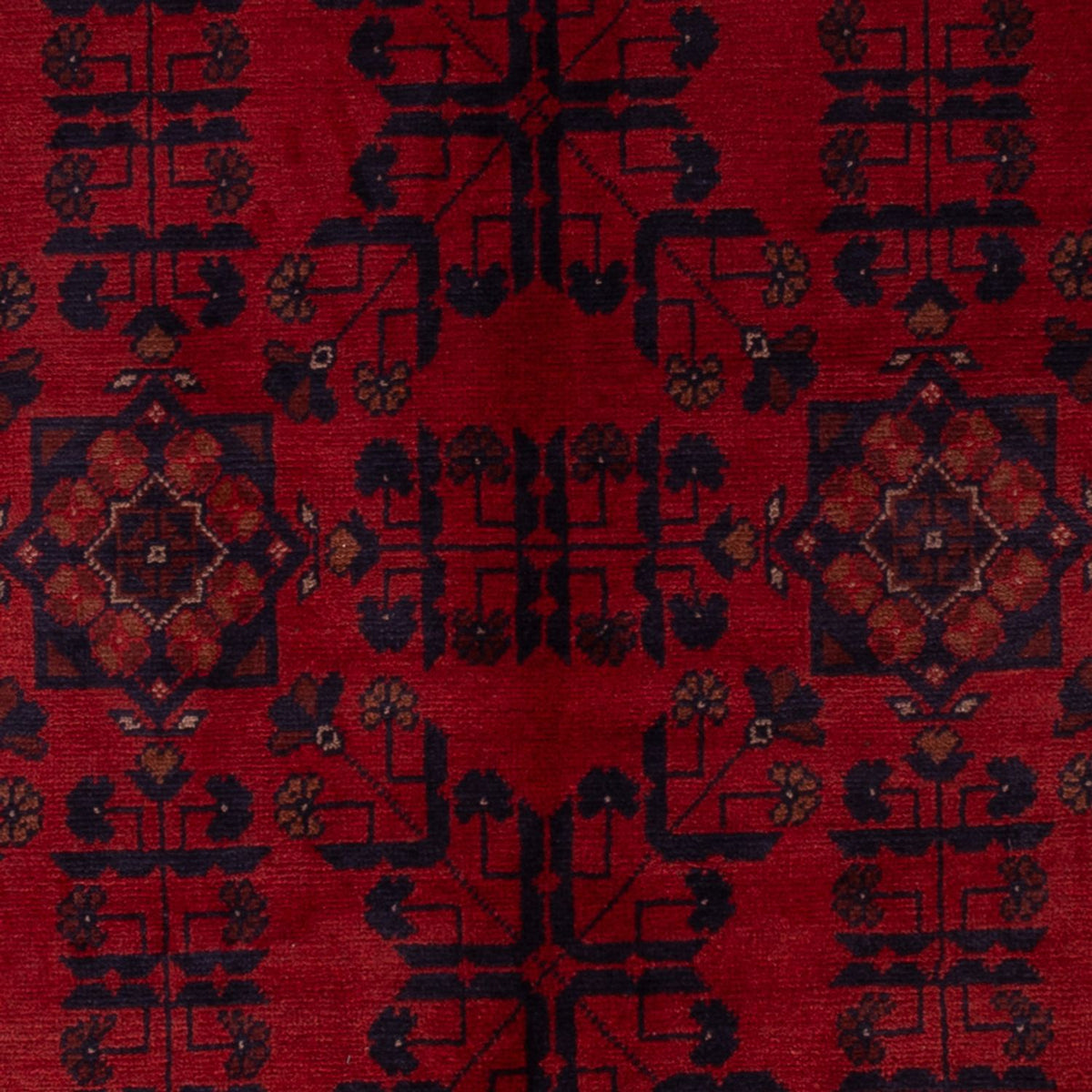 Alfombra afgana - Kunduz - 195 x 125 cm - rojo oscuro