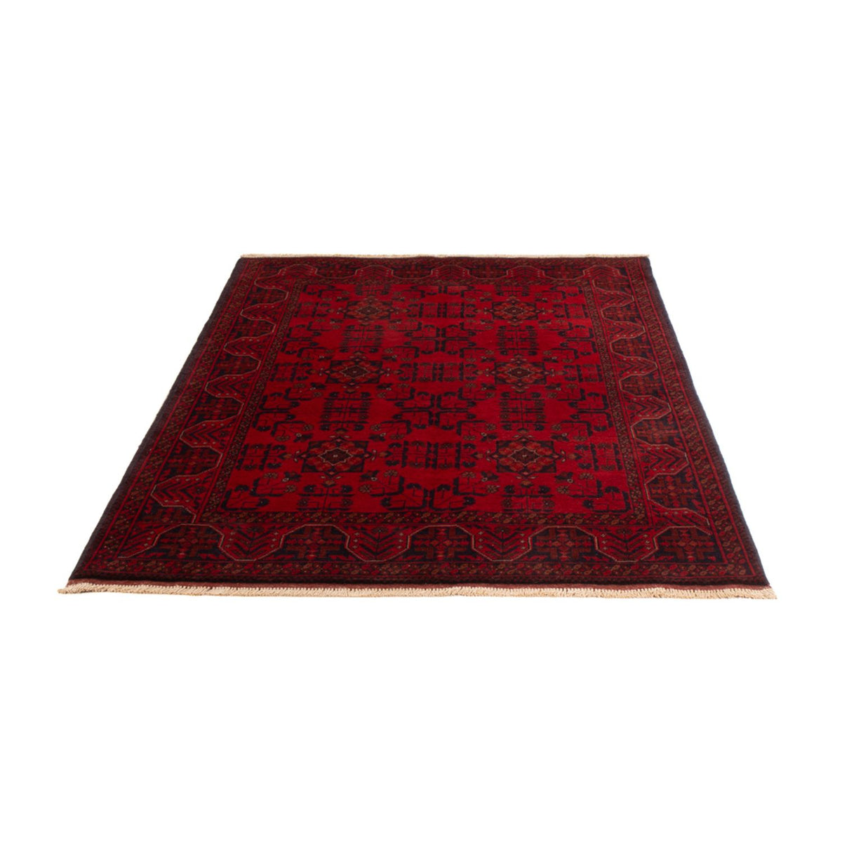 Alfombra afgana - Kunduz - 195 x 125 cm - rojo oscuro