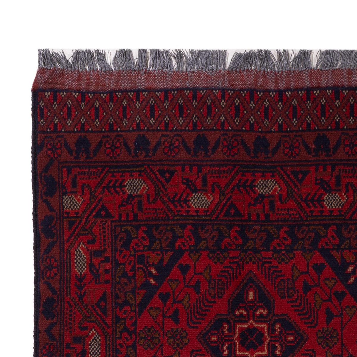 Alfombra afgana - Kunduz - 190 x 128 cm - rojo oscuro