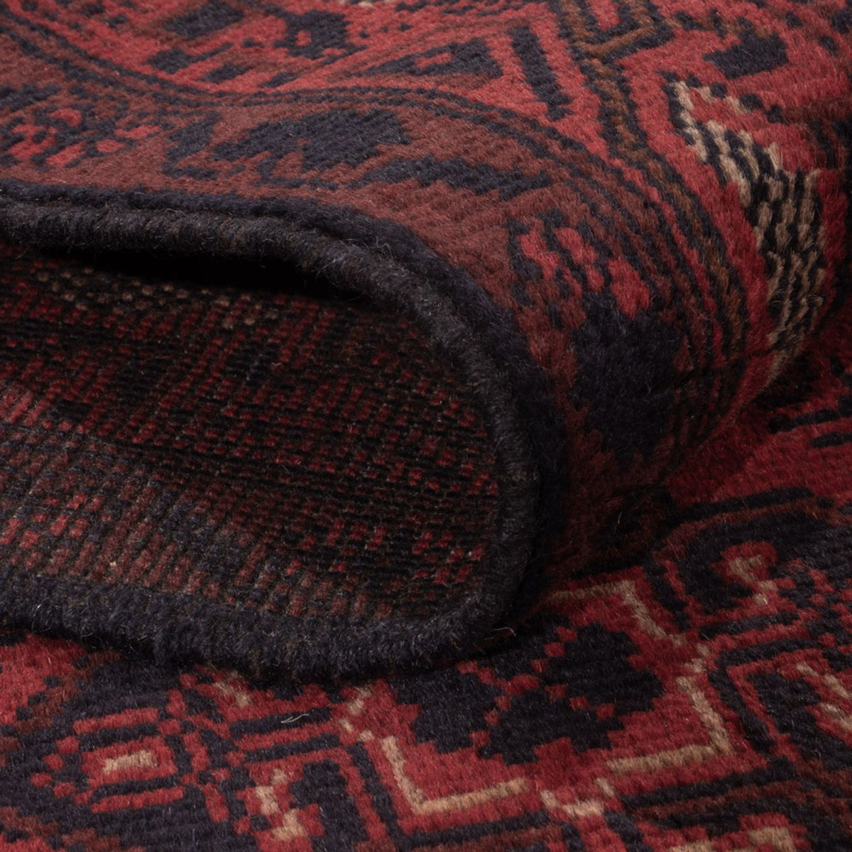 Alfombra afgana - Kunduz - 190 x 128 cm - rojo oscuro