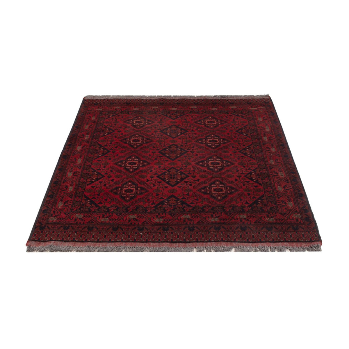 Alfombra afgana - Kunduz - 190 x 128 cm - rojo oscuro