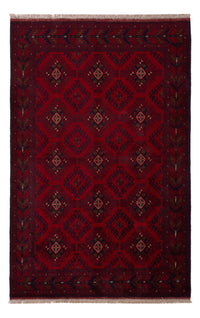 Alfombra afgana - Kunduz - 196 x 129 cm - rojo oscuro