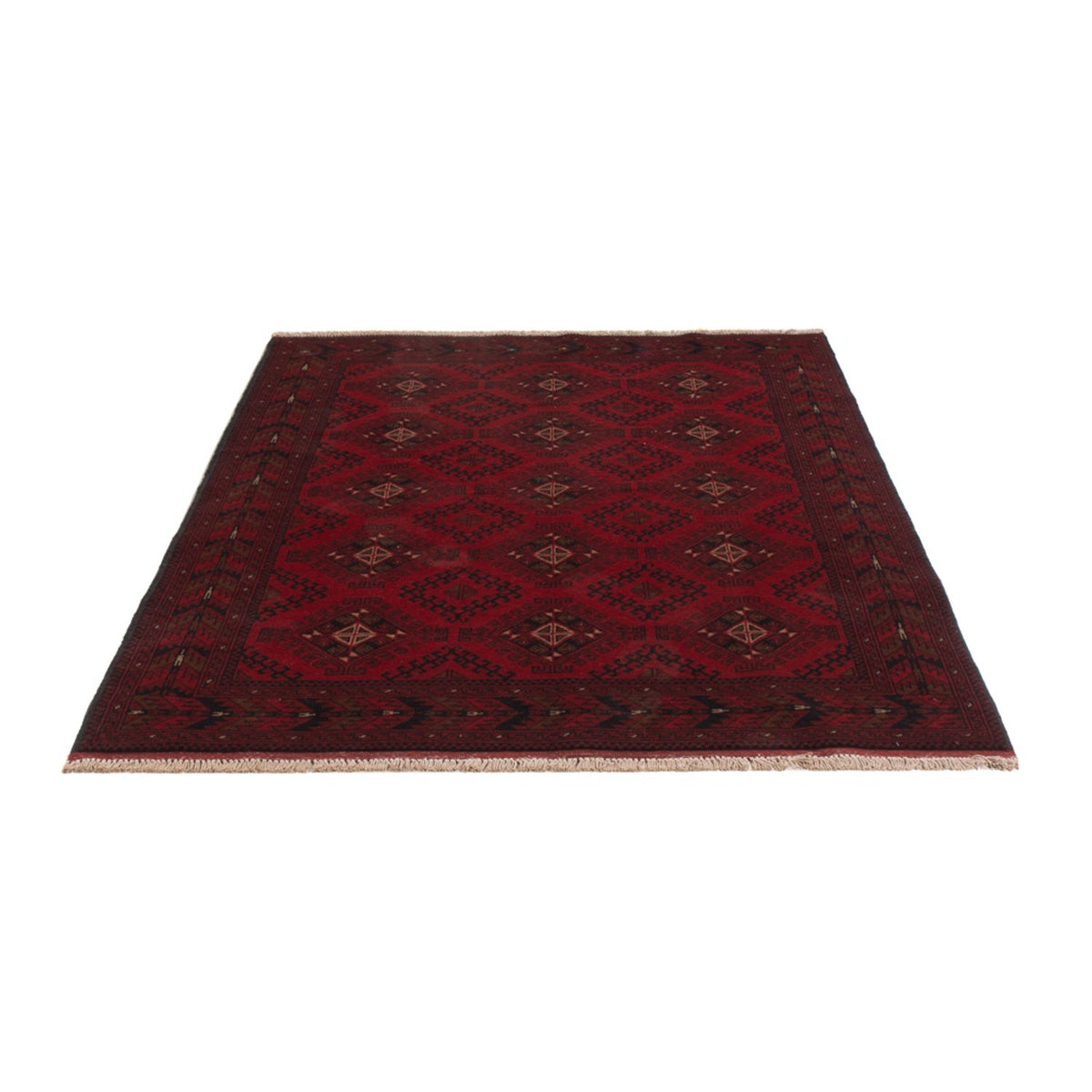 Alfombra afgana - Kunduz - 196 x 129 cm - rojo oscuro