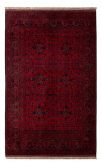 Alfombra afgana - Kunduz - 201 x 130 cm - rojo oscuro