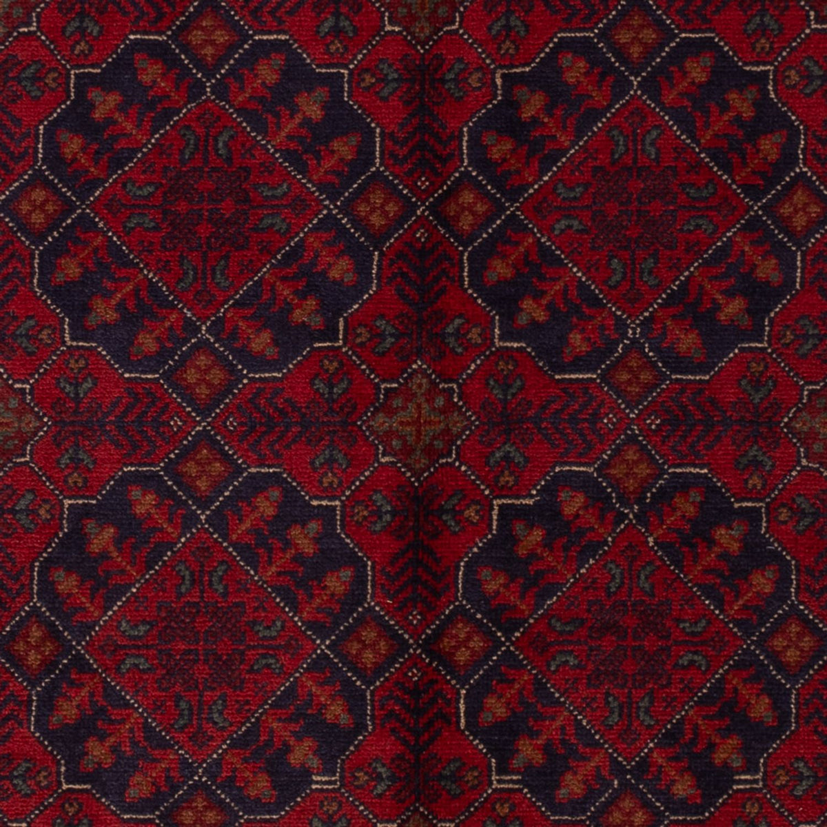 Alfombra afgana - Kunduz - 196 x 123 cm - rojo oscuro