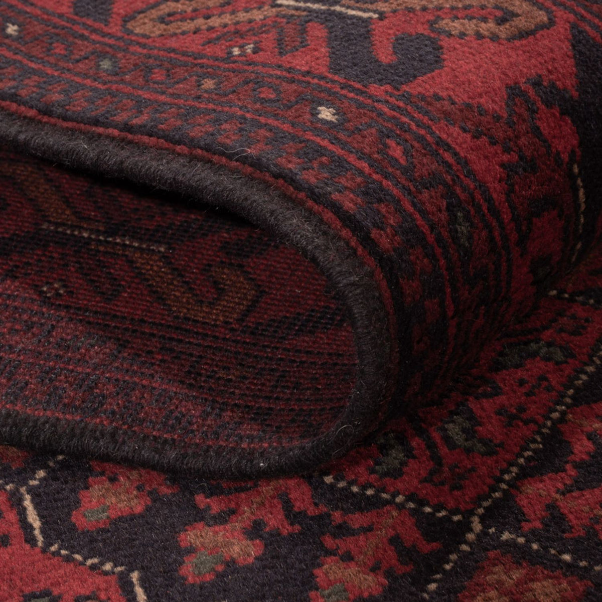 Alfombra afgana - Kunduz - 196 x 123 cm - rojo oscuro