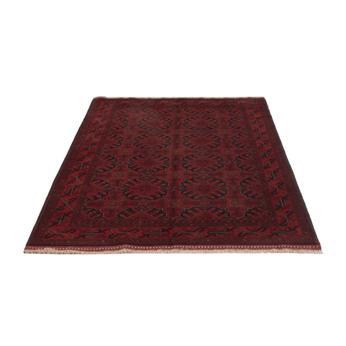 Alfombra afgana - Kunduz - 196 x 123 cm - rojo oscuro