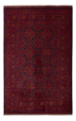 Alfombra afgana - Kunduz - 193 x 124 cm - rojo oscuro