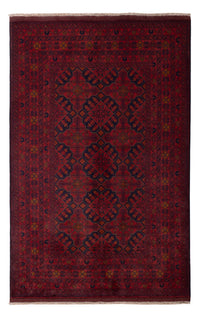 Alfombra afgana - Kunduz - 193 x 124 cm - rojo oscuro