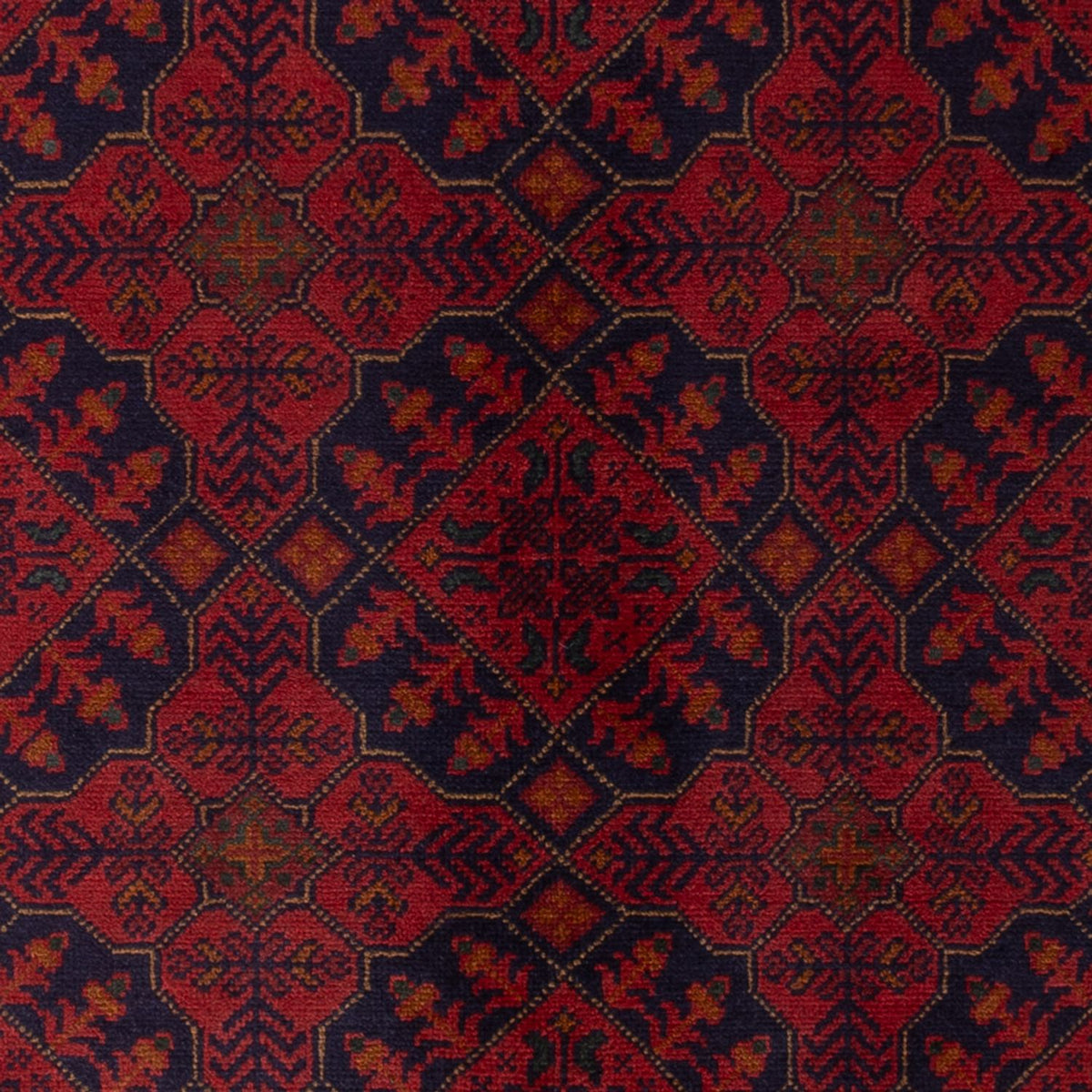Alfombra afgana - Kunduz - 193 x 124 cm - rojo oscuro