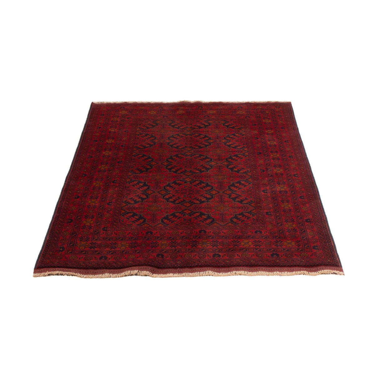 Alfombra afgana - Kunduz - 193 x 124 cm - rojo oscuro