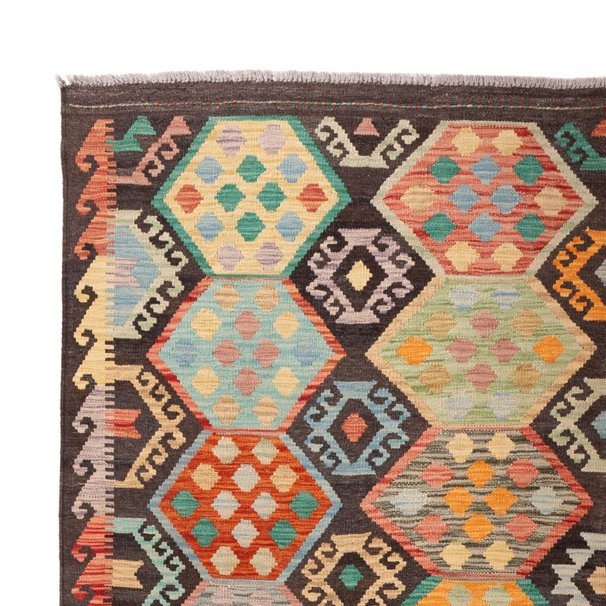 Alfombra Kelim - Splash - 297 x 204 cm - multicolor