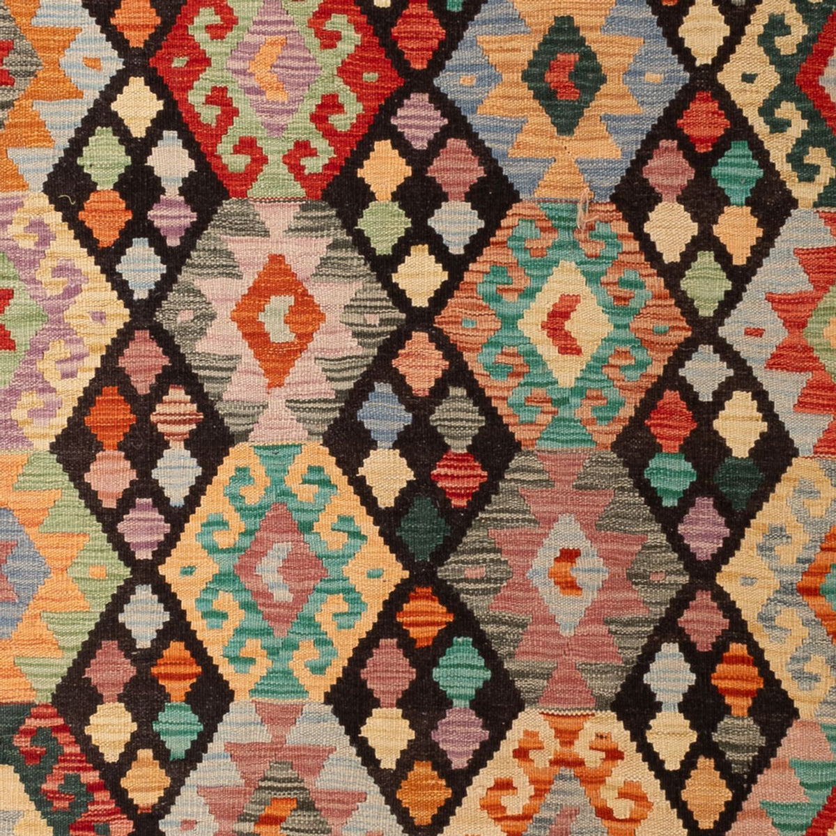 Alfombra Kelim - Splash - 298 x 201 cm - multicolor