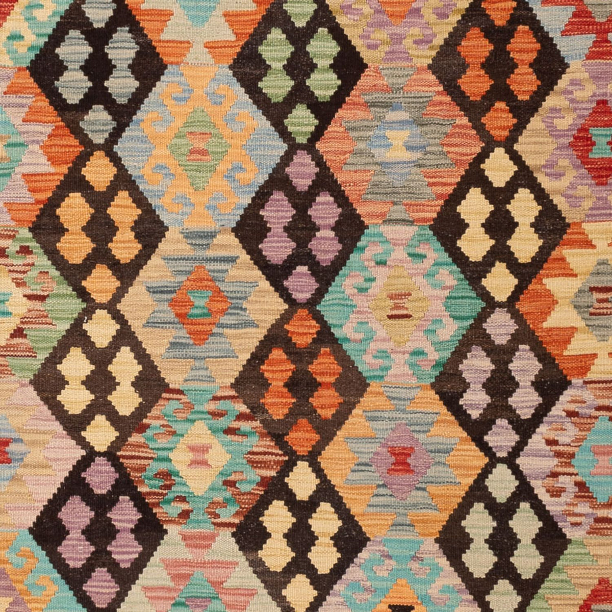 Alfombra Kelim - Splash - 296 x 208 cm - multicolor