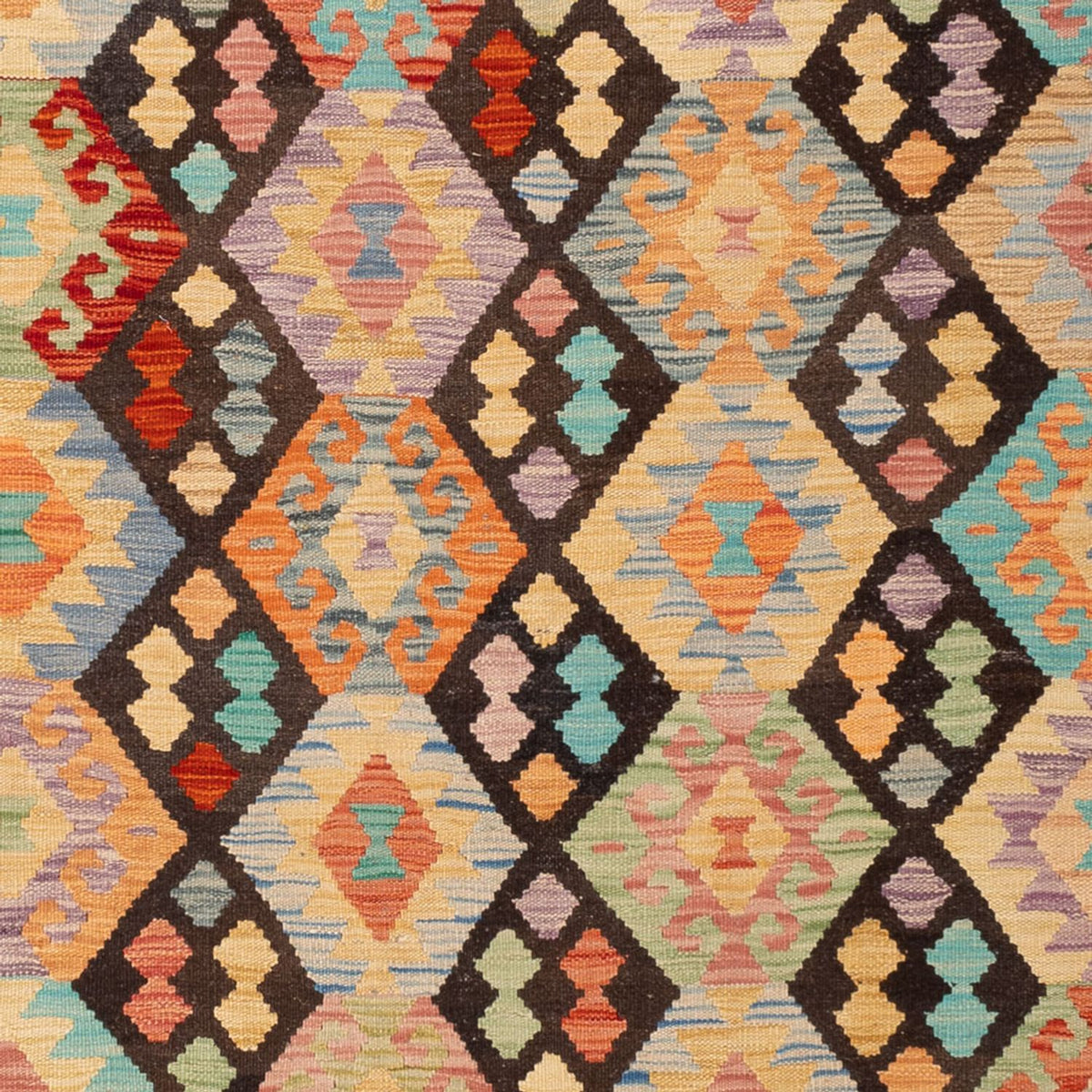 Alfombra Kelim - Splash - 307 x 199 cm - multicolor