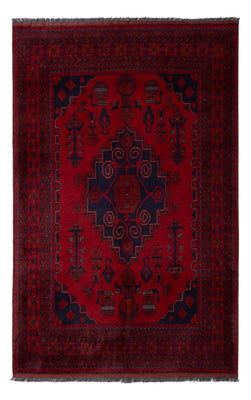 Alfombra afgana - Kunduz - 190 x 121 cm - rojo oscuro