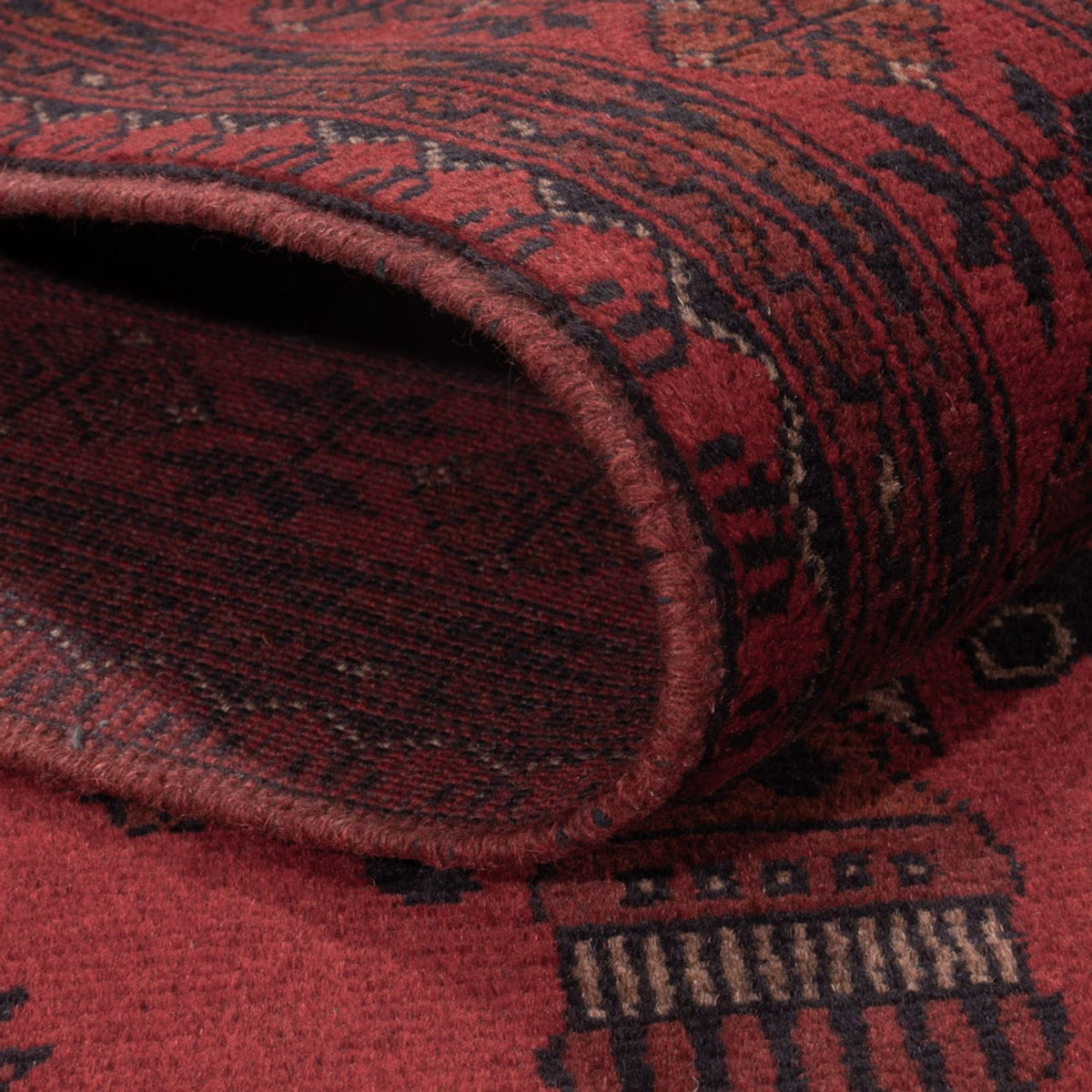 Alfombra afgana - Kunduz - 190 x 121 cm - rojo oscuro