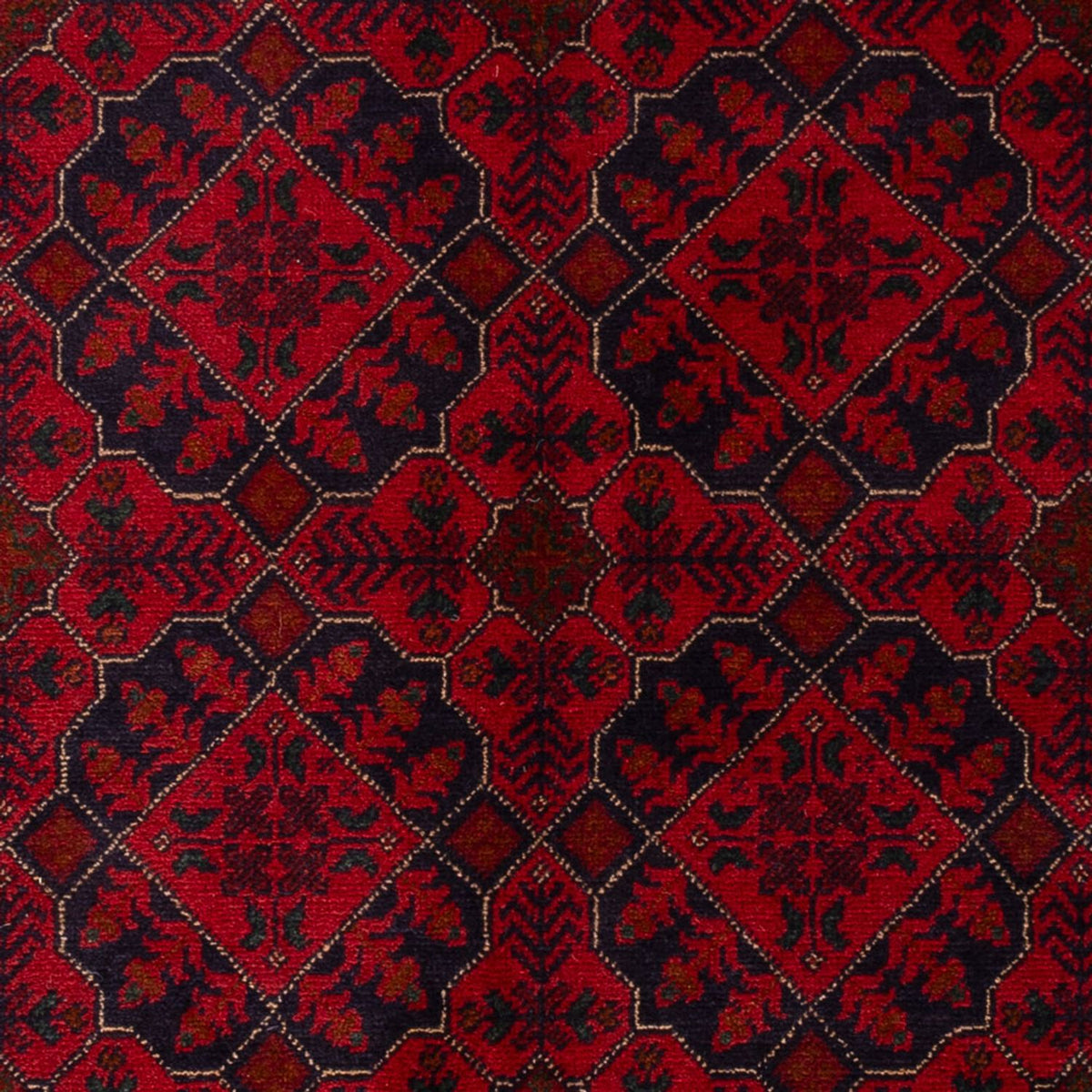 Alfombra afgana - Kunduz - 195 x 123 cm - rojo oscuro