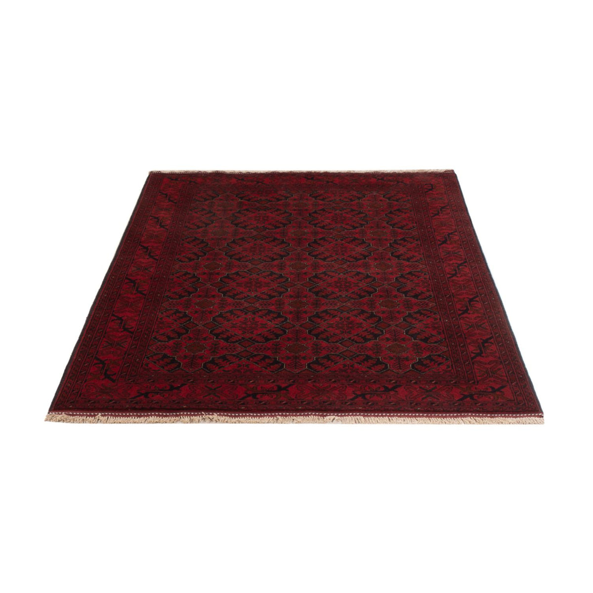 Alfombra afgana - Kunduz - 195 x 123 cm - rojo oscuro
