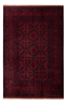 Alfombra afgana - Kunduz - 193 x 125 cm - rojo oscuro