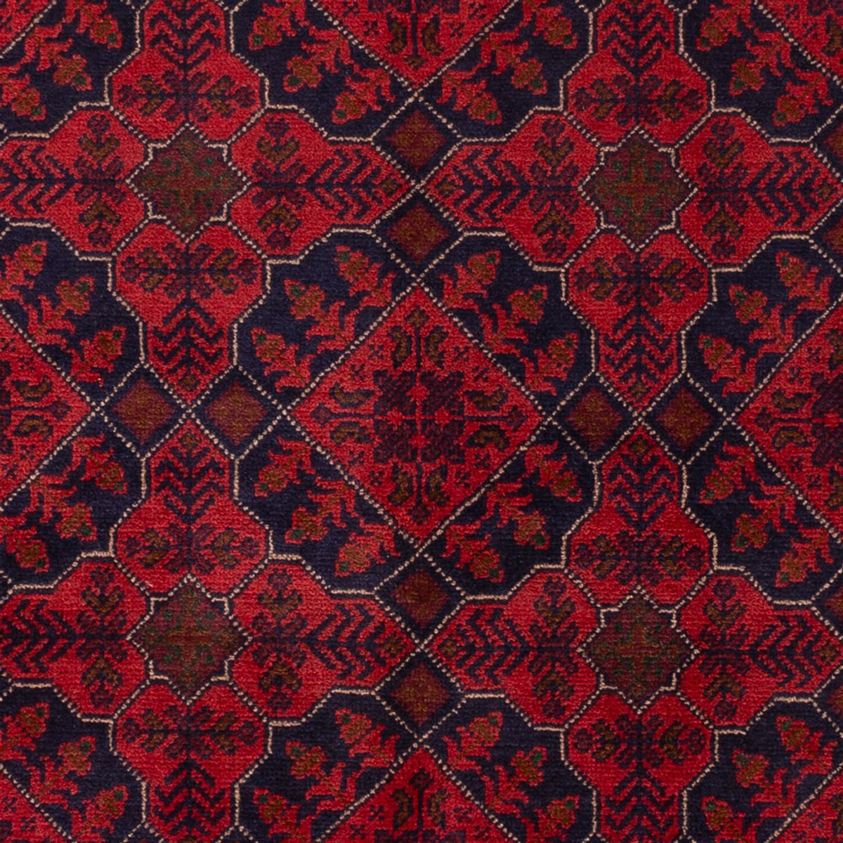 Alfombra afgana - Kunduz - 193 x 125 cm - rojo oscuro