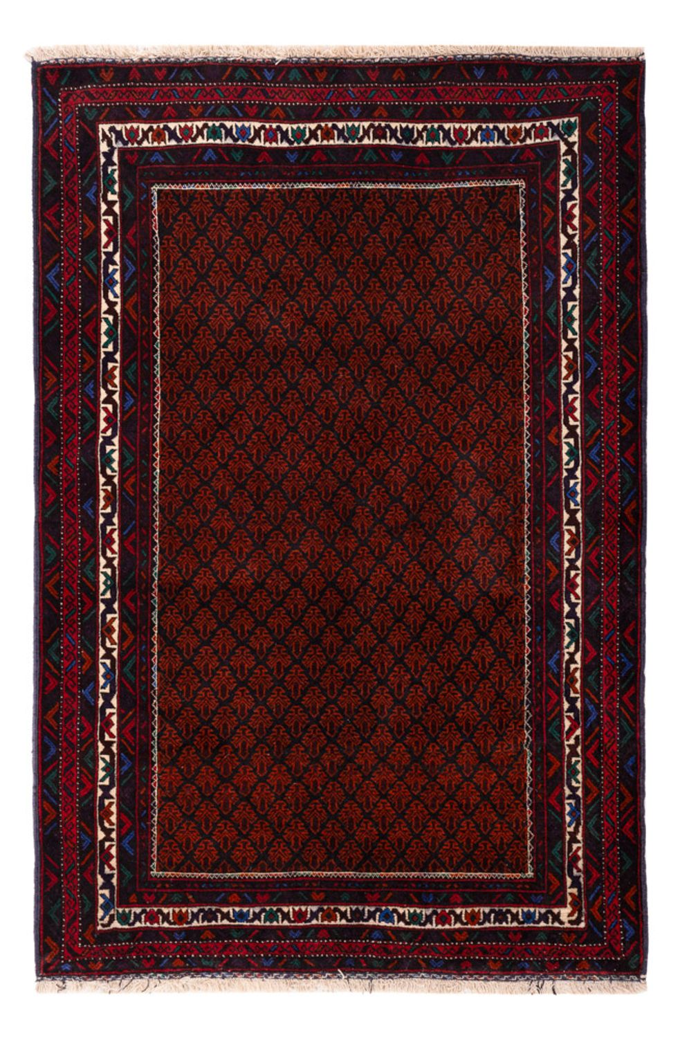 Alfombra Belutsch - 188 x 123 cm - rojo oscuro