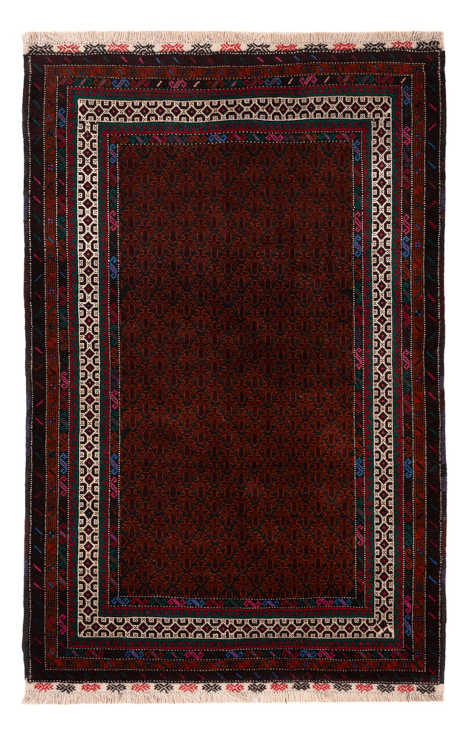 Alfombra Belutsch - 194 x 123 cm - rojo oscuro