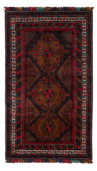 Alfombra Belutsch - 198 x 116 cm - rojo oscuro