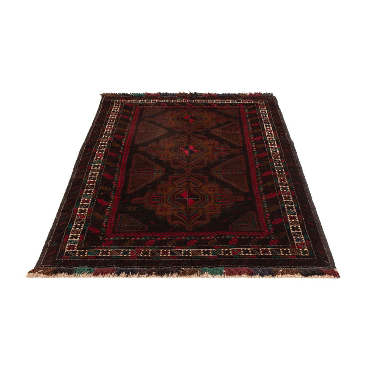 Alfombra Belutsch - 198 x 116 cm - rojo oscuro
