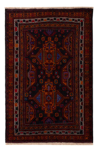 Alfombra Belutsch - 183 x 123 cm - rojo oscuro