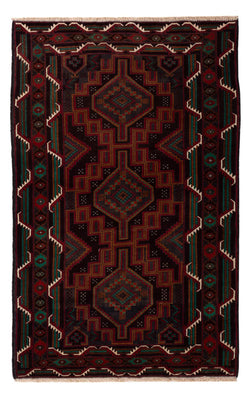 Alfombra Belutsch - 183 x 114 cm - rojo oscuro