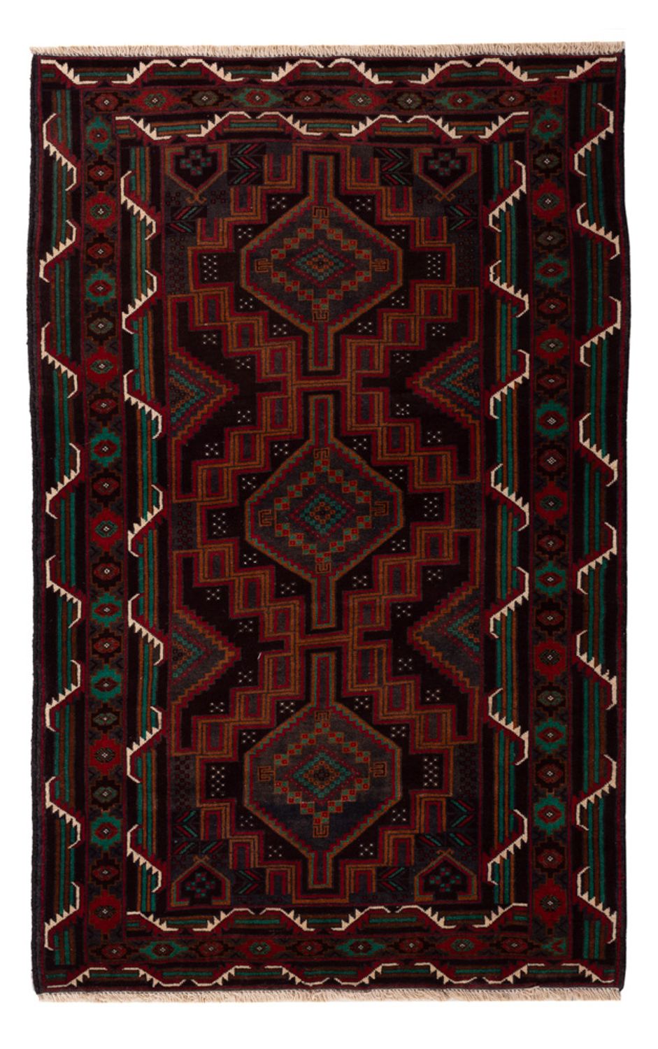 Alfombra Belutsch - 183 x 114 cm - rojo oscuro