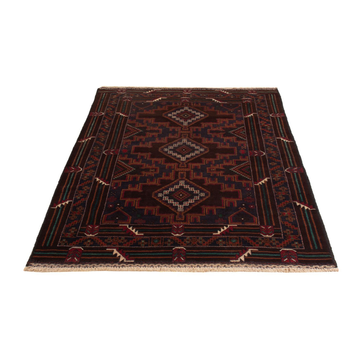 Alfombra Belutsch - 208 x 119 cm - rojo oscuro