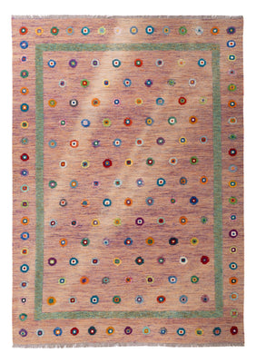 Alfombra Kelim - Splash - 298 x 215 cm - rosa