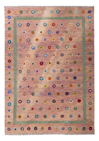 Alfombra Kelim - Splash - 298 x 215 cm - rosa