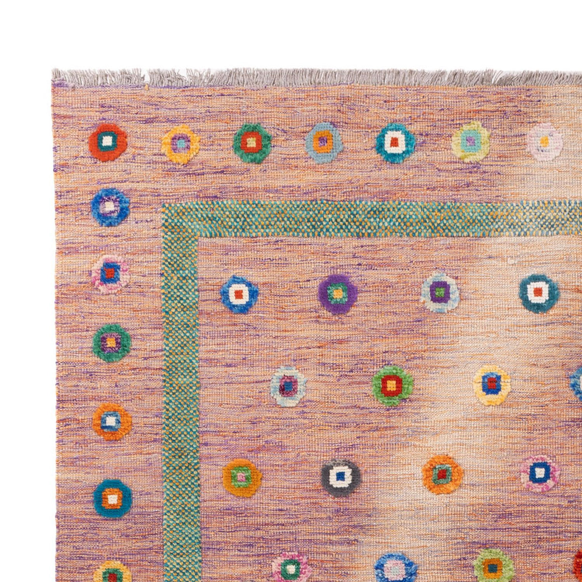 Alfombra Kelim - Splash - 298 x 215 cm - rosa