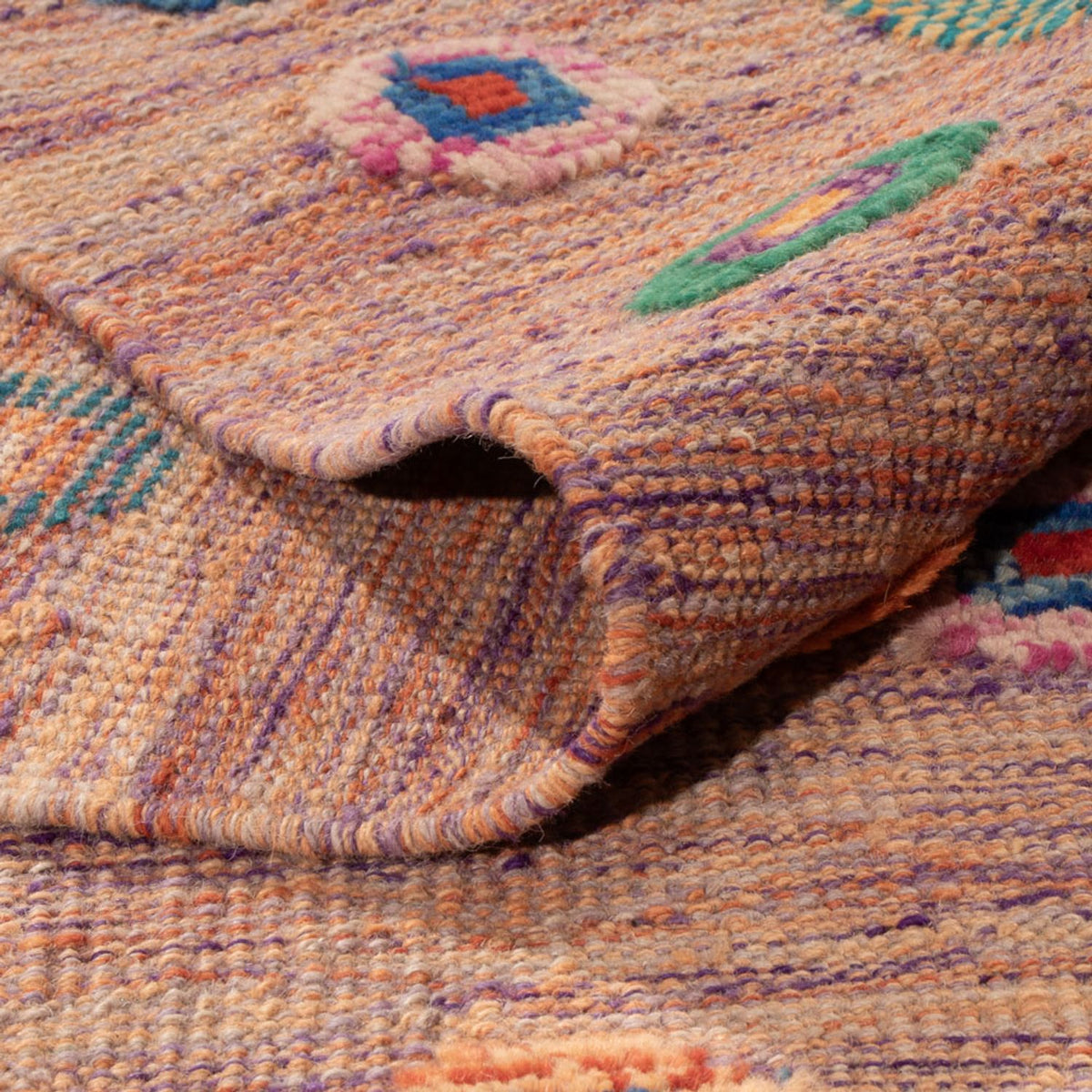 Alfombra Kelim - Splash - 298 x 215 cm - rosa