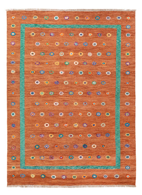 Alfombra Kelim - Splash - 290 x 207 cm - naranja
